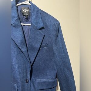 Zara oversized denim blazer